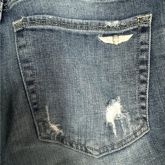 Rock & Republic size 14 distressed cropped indee Blue Jeans with stretch - Picture 3 of 11